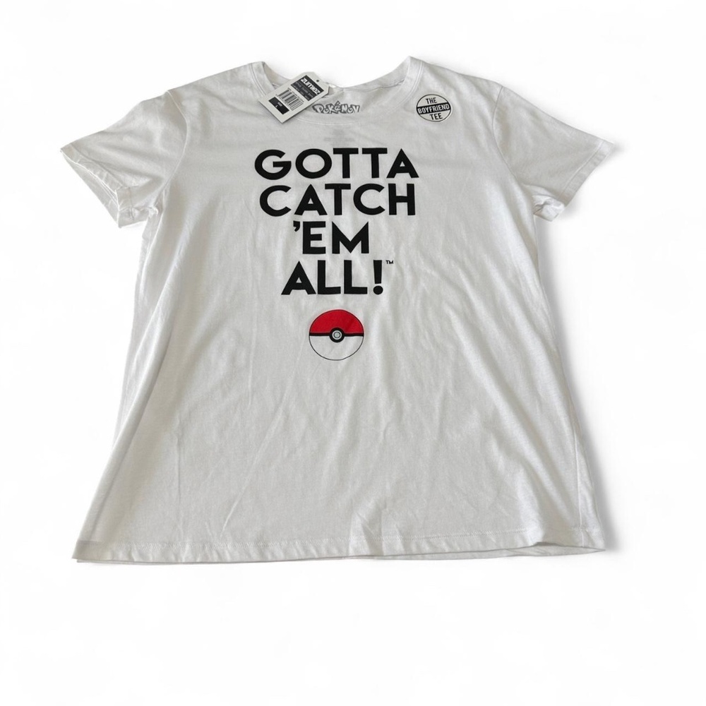 NWT Pokemon Shirt L White Gotta Catch Em All Nintendo Pokeball Tee